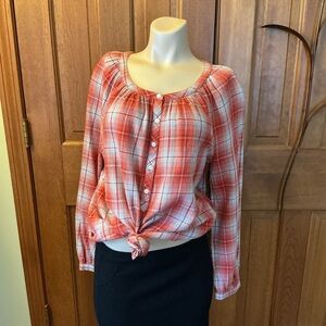 Red Plaid pheasant blouse.